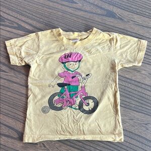 Vintage Kids Yellow Cycling Graphic T-Shirt